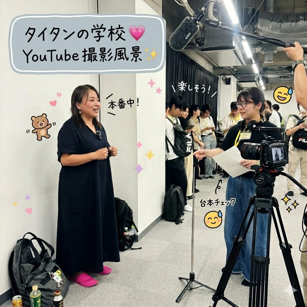 タイタンの学校9期生のYouTubeで、1分間インタビューを受けました〜！🙌✨